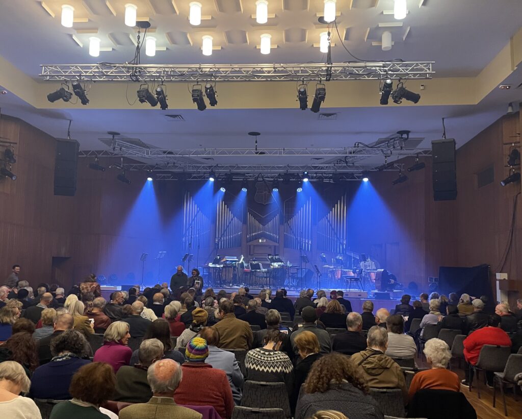 Inside Wollongong Town Hall before ACO's performance of 'A Clockwork Orange and Beyond'